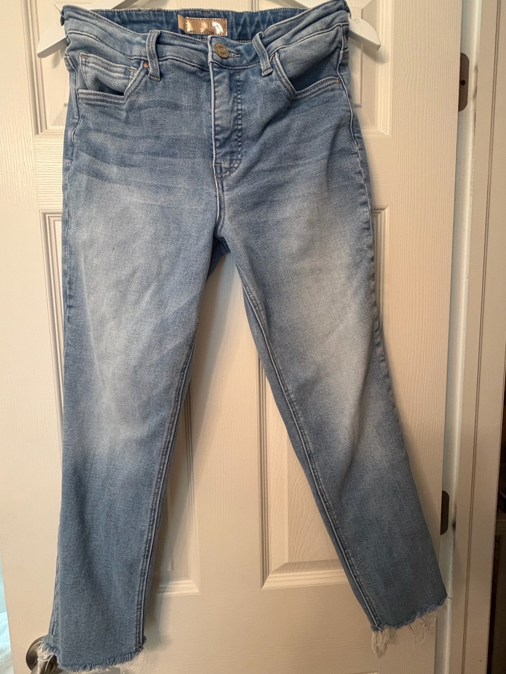 Kut from the Kloth Racheal Fab AB Mom Jean High Rise Raw Hem Denim Jeans Sz 4